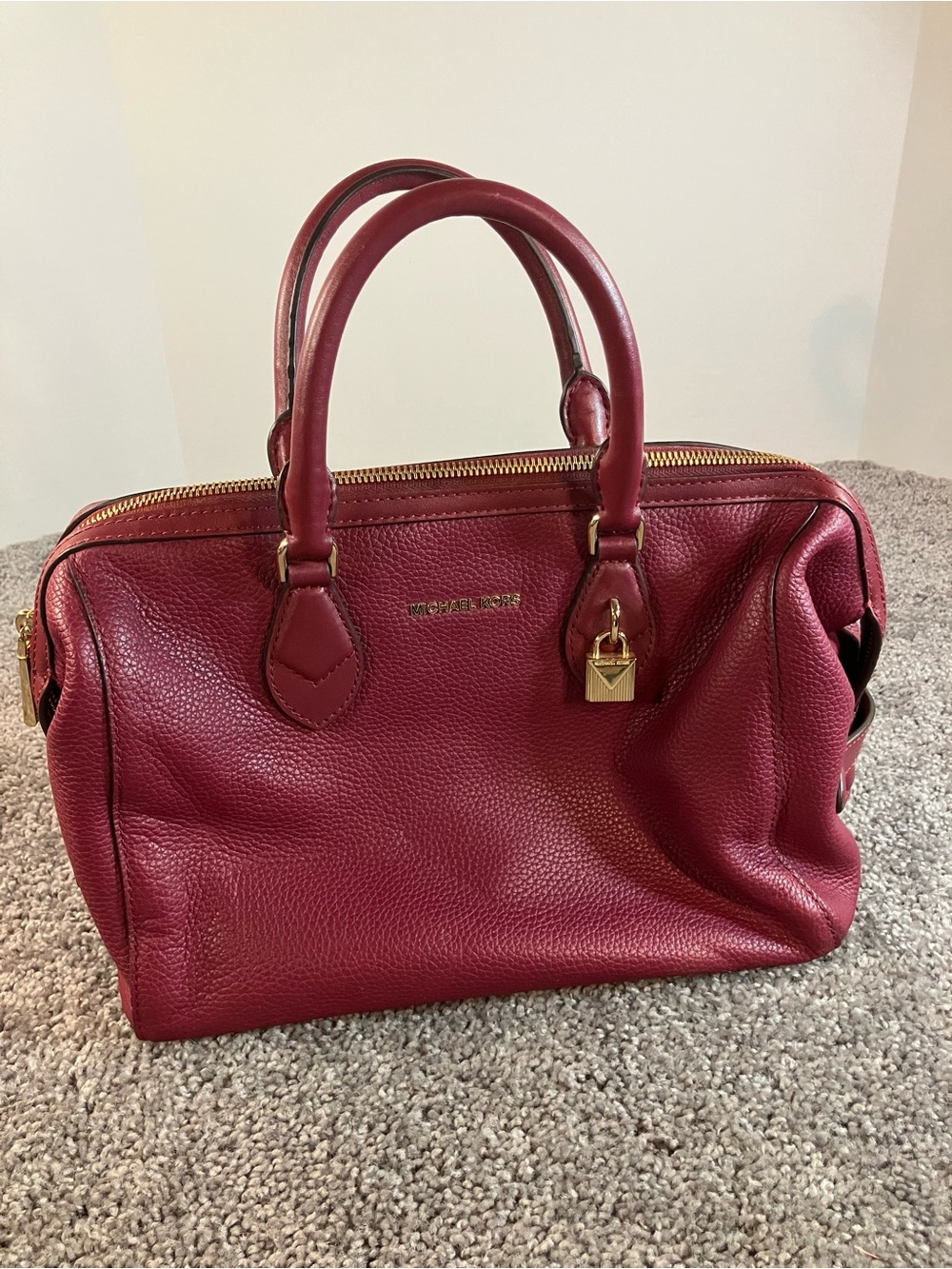 Michael Kors Grayson Leather Satchel Mulberry Great Condition